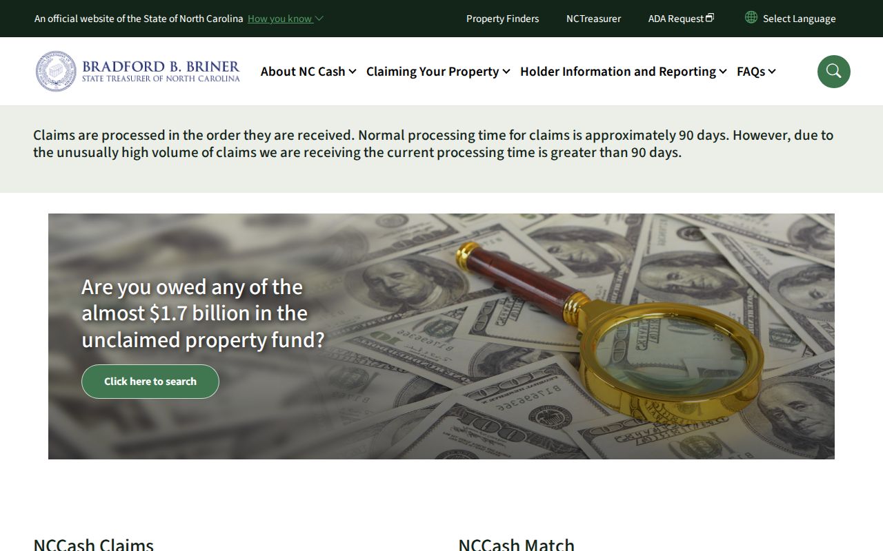 Cornelius people search North Carolina unclaimed property records