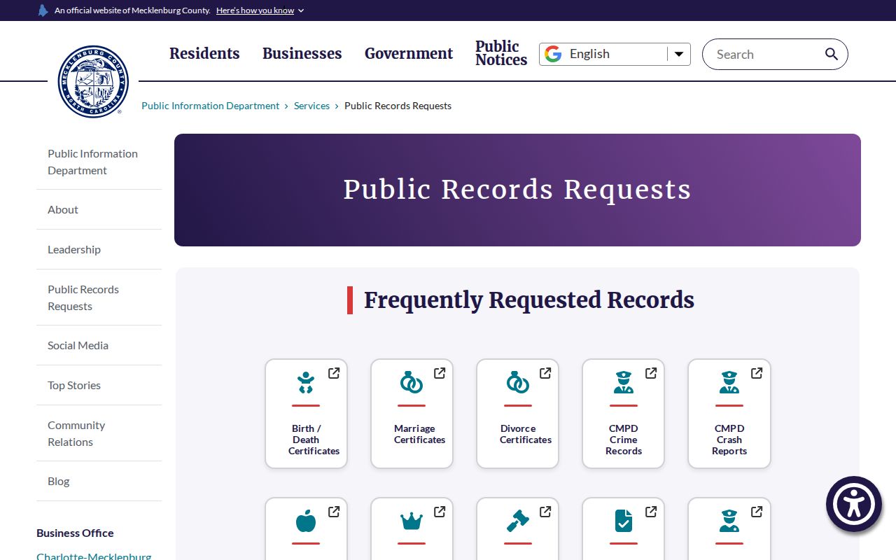 Cornelius open records request routing through Mecklenburg County