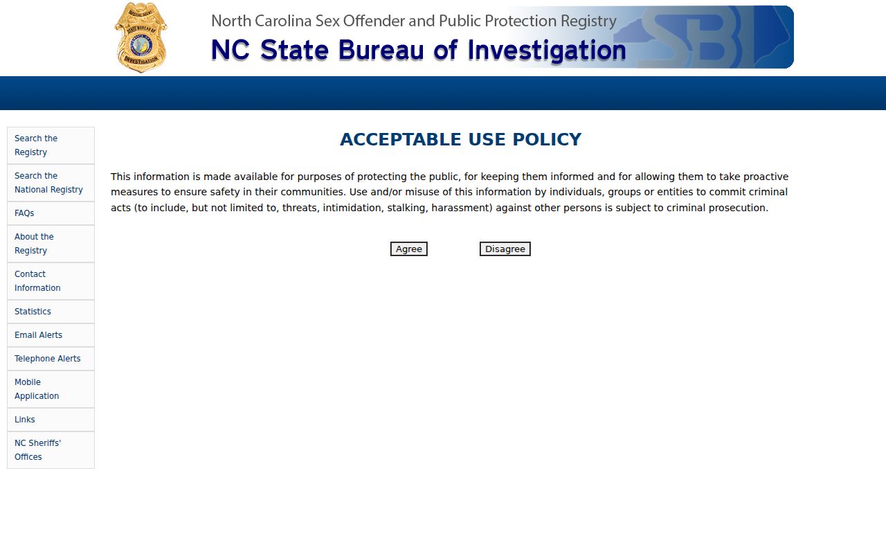 Cornelius open records source at the North Carolina offender registry