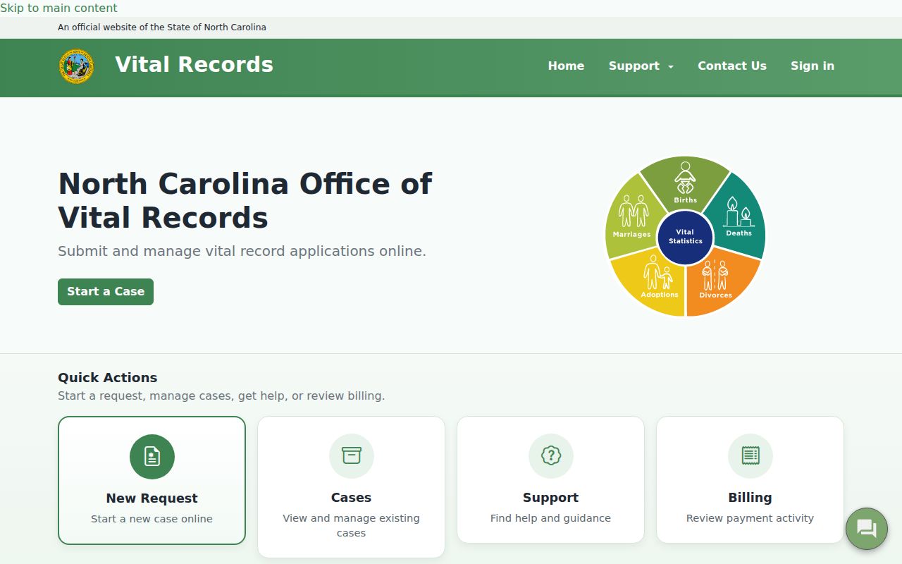 Cornelius open records route through the North Carolina vital records portal