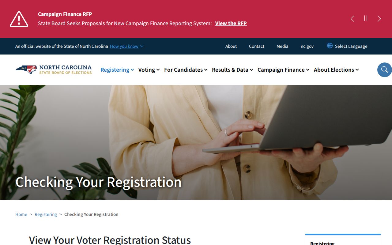 Cornelius voter registration guidance and official North Carolina lookup route
